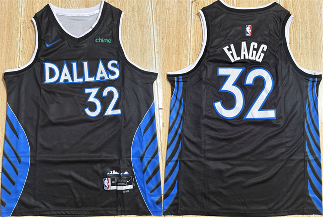 Men's Dallas Mavericks #32 Cooper Flagg Black 2025-26 City Edition Stitched Basketball Jersey